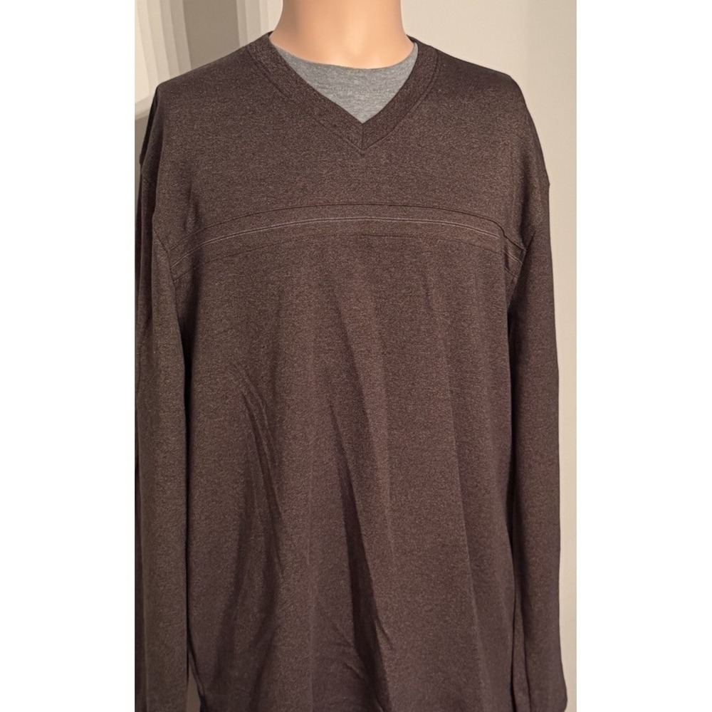 Van Heusen Brown Sepia Stripe Long Sleeve Fundamental Shirt Men's XL Extra Large